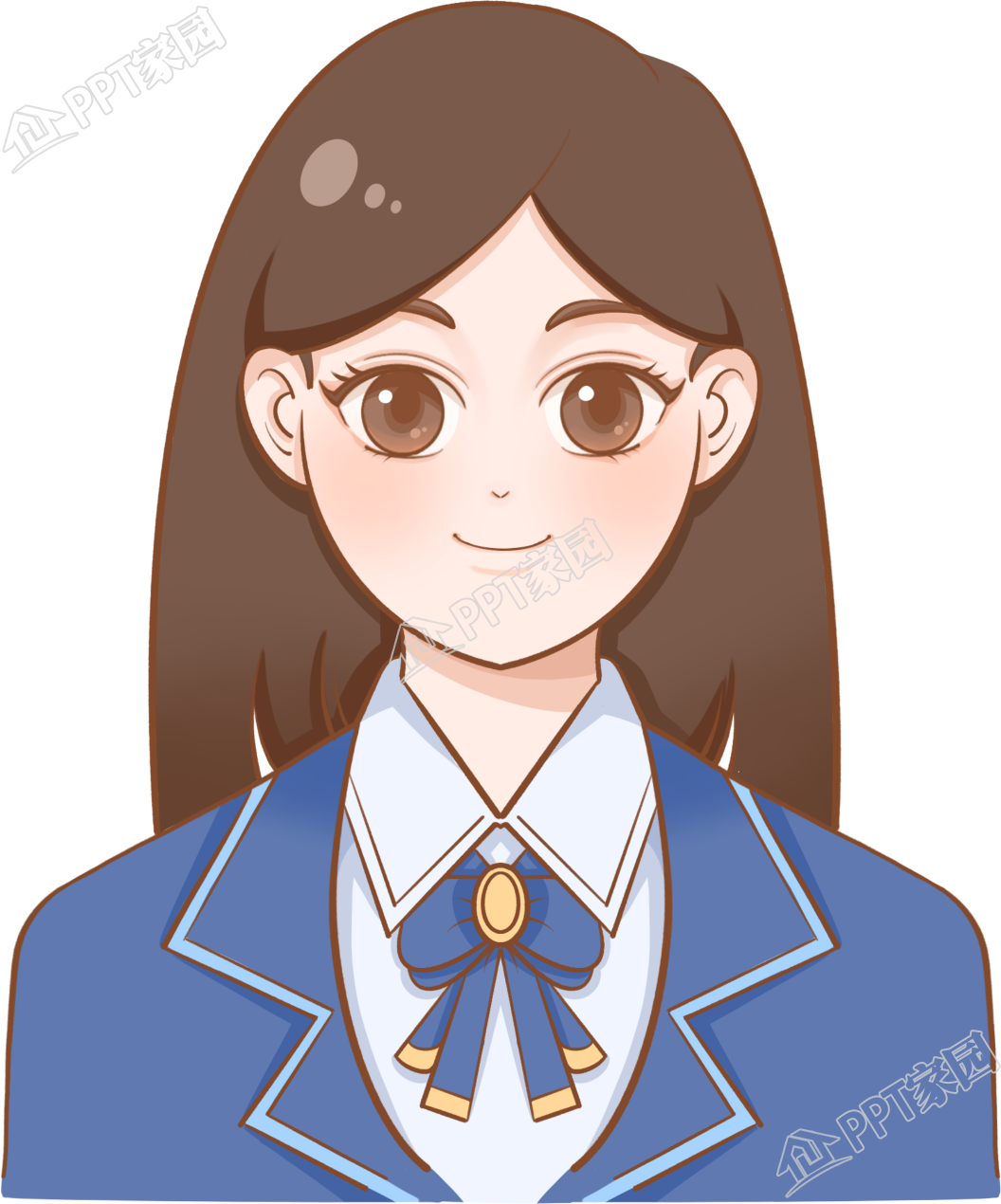Hand-painted girl ID photo avatar free cutout picture material download recommended