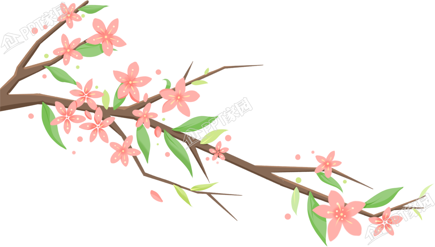 Spring theme pink flower branch picture free material download recommended
