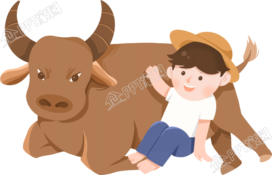 Cartoon hand drawn sitting shepherd boy picture free material download recommended