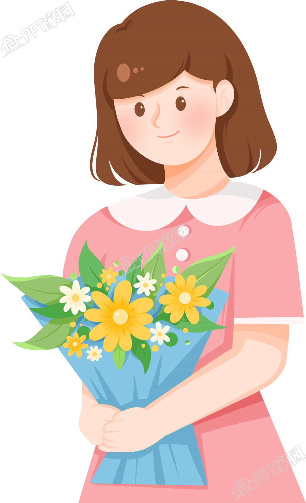 Hand-painted flowers for girls festival picture material download recommended