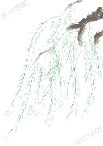 Hand-painted landscape willow branches picture material download recommended