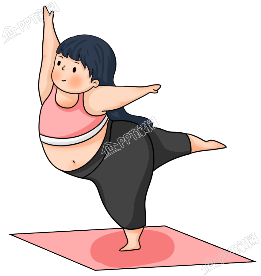 卡通手绘练瑜伽的女孩人物下载推荐