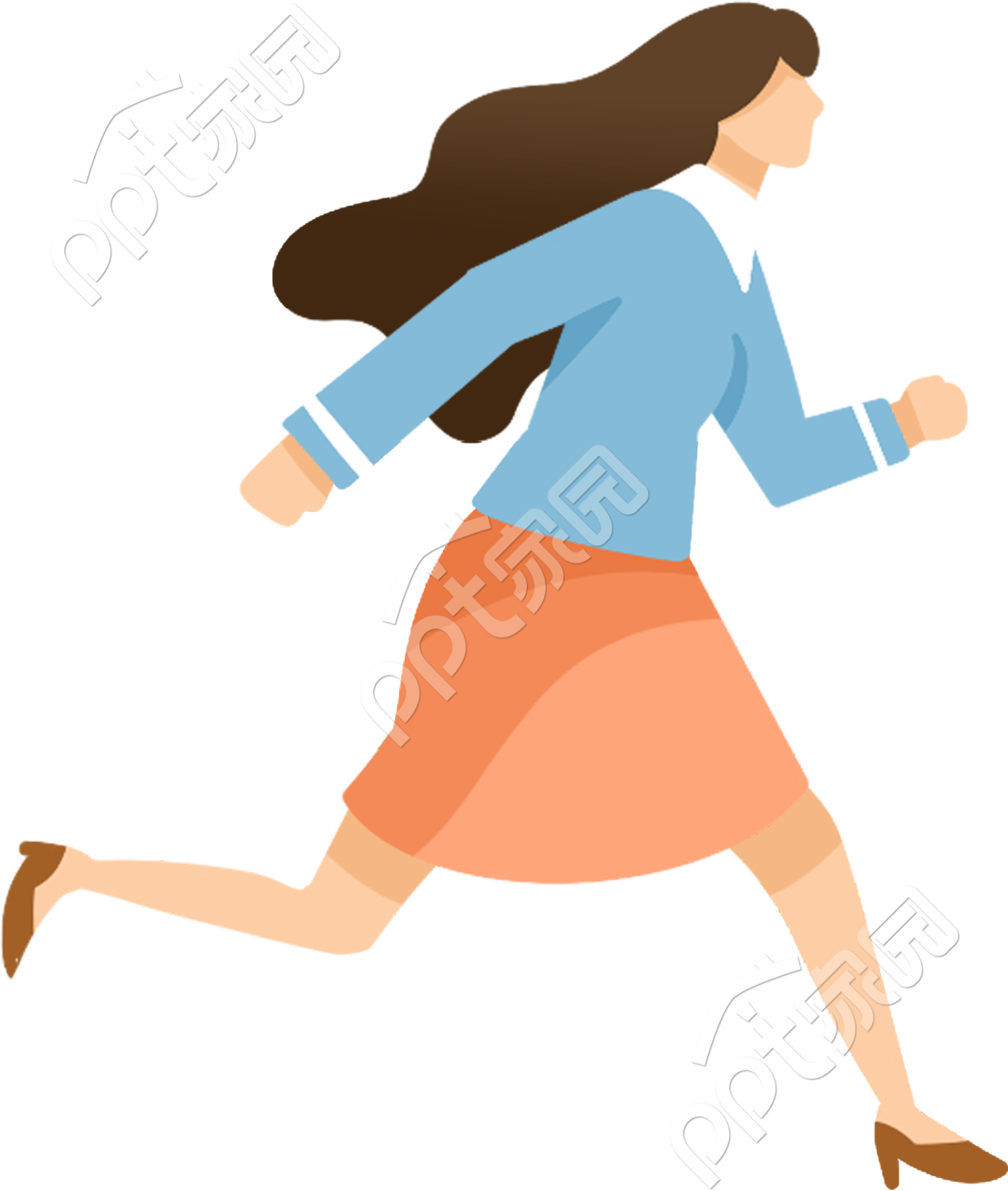 Running lady picture material download recommended