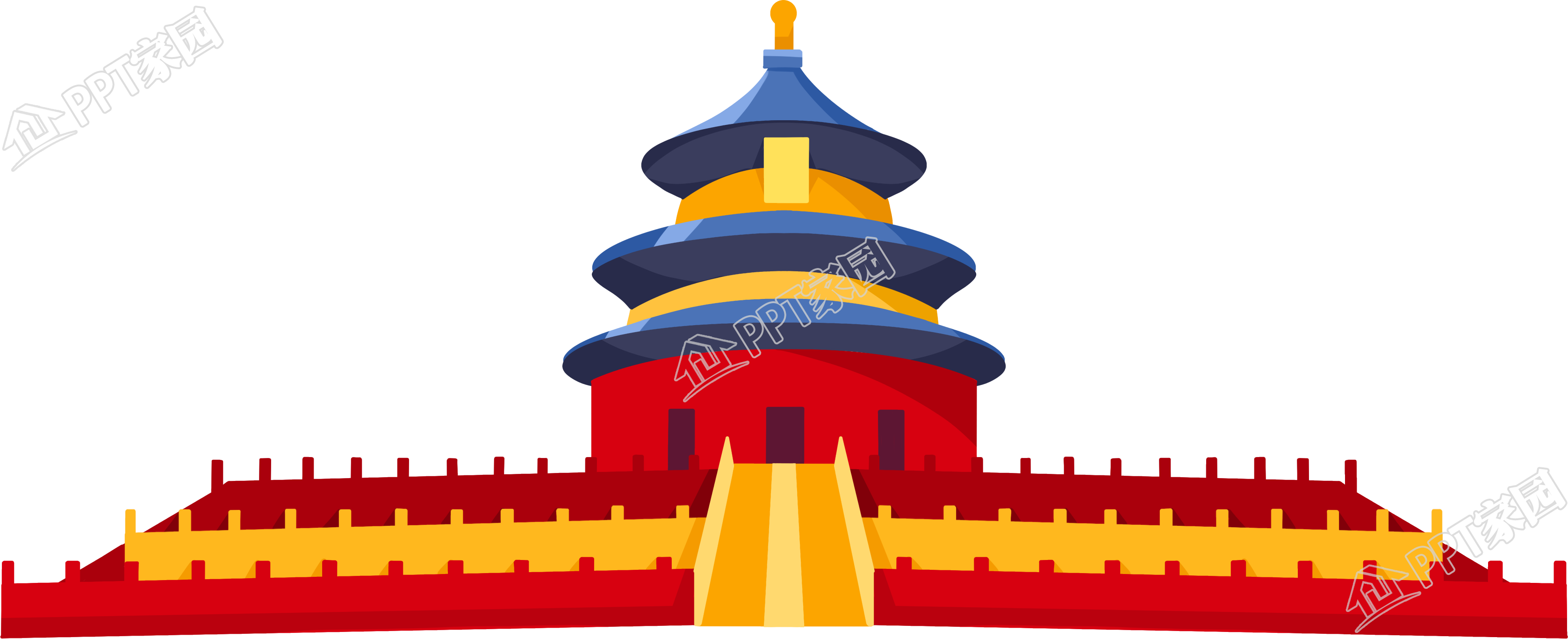 Hand-painted Party and Government Temple of Heaven picture material download recommended