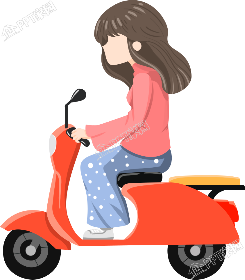 小女孩骑电动车出行是图片素材下载推荐