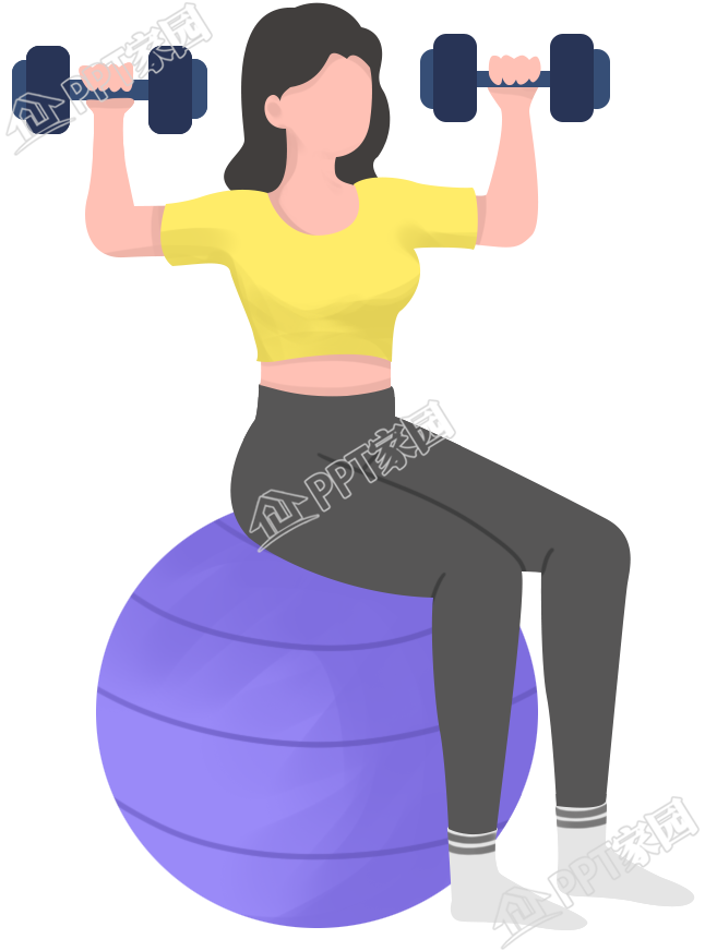 Cartoon hand drawn fitness girl character download recommended
