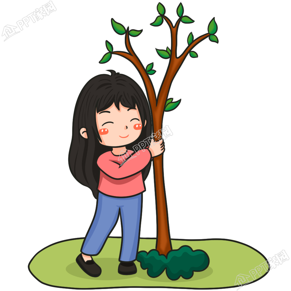 Cartoon hand drawn tree planting environmental protection public welfare characters