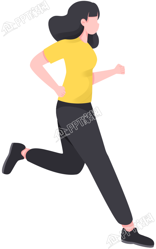 Cartoon hand-painted running fitness girl character download recommended