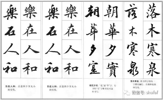 Comparison copybook of two fonts of regular script and Xingkai